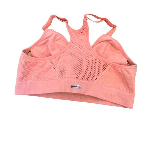 Coral Racer Back Adjustable Strap Removable Pad Dri More Tech Stretch Sports Bra - Picture 4 of 10